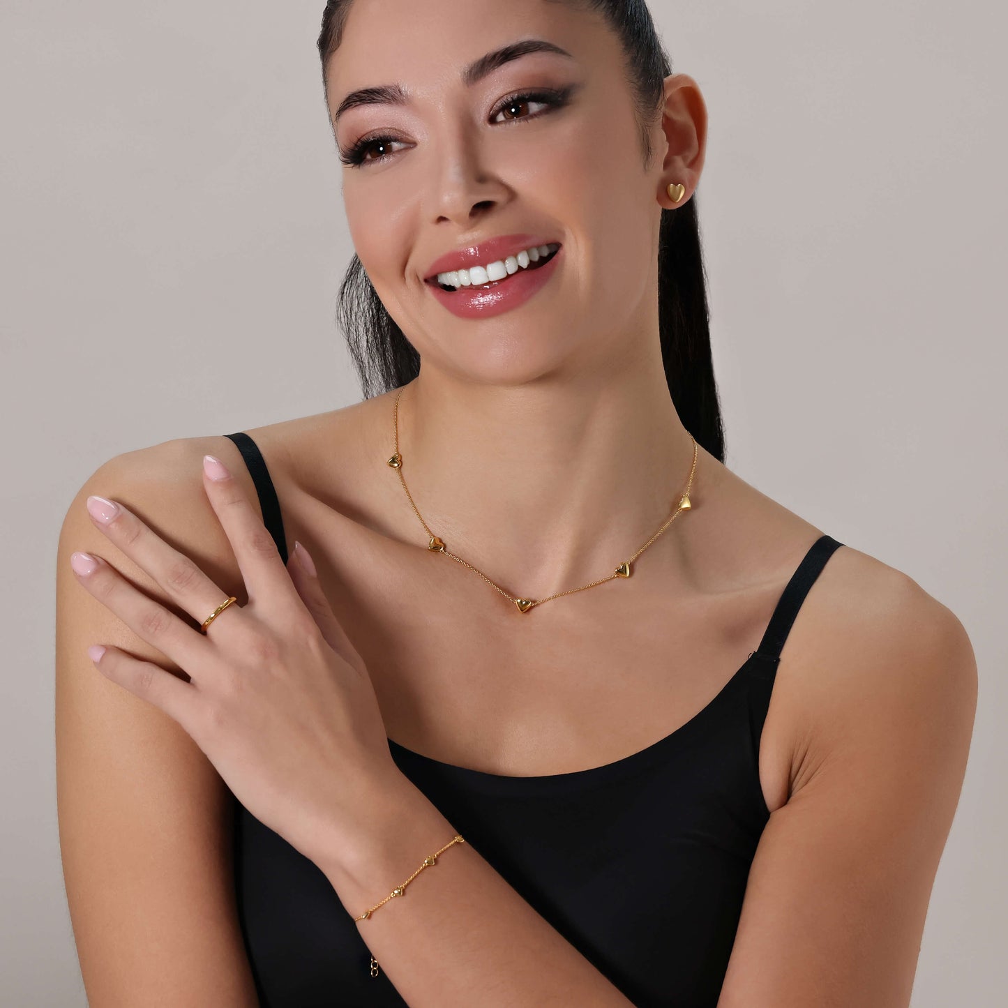 Hallie Heart Stud Earrings