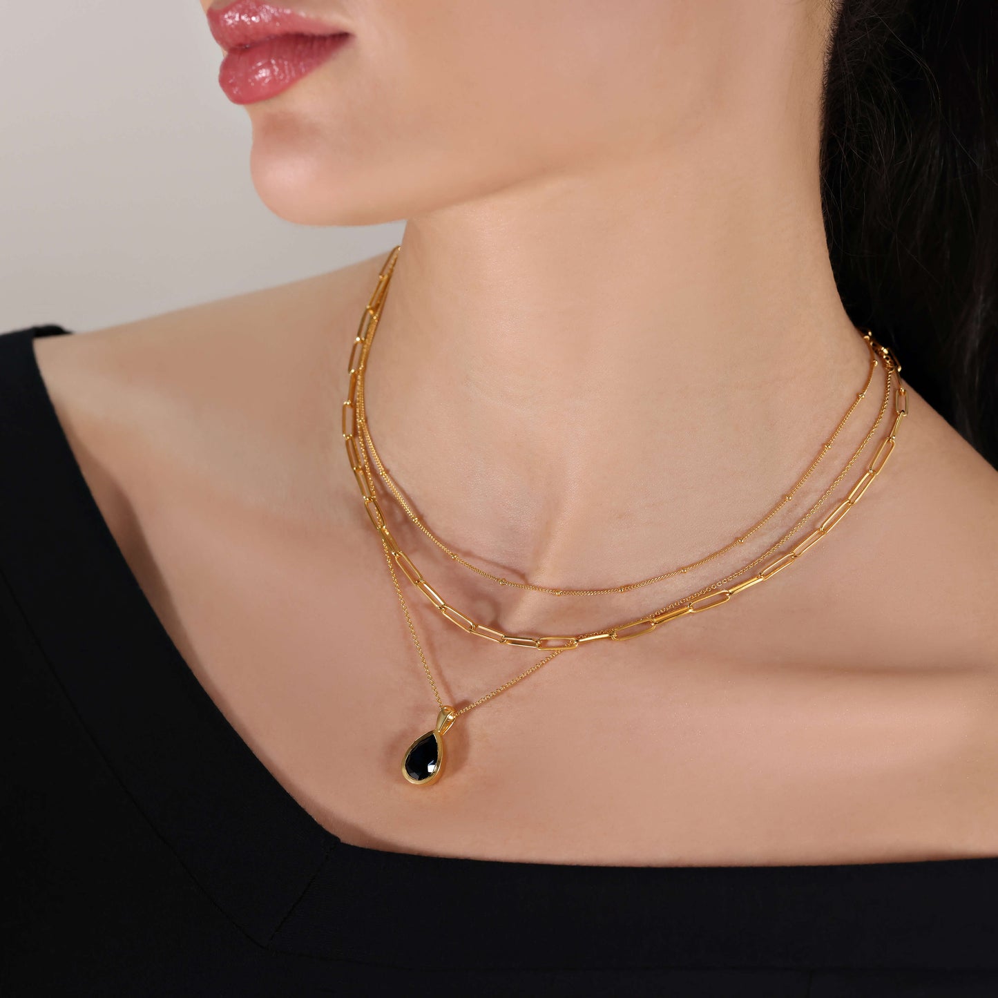 Bella Black Onyx Adjustable Necklace