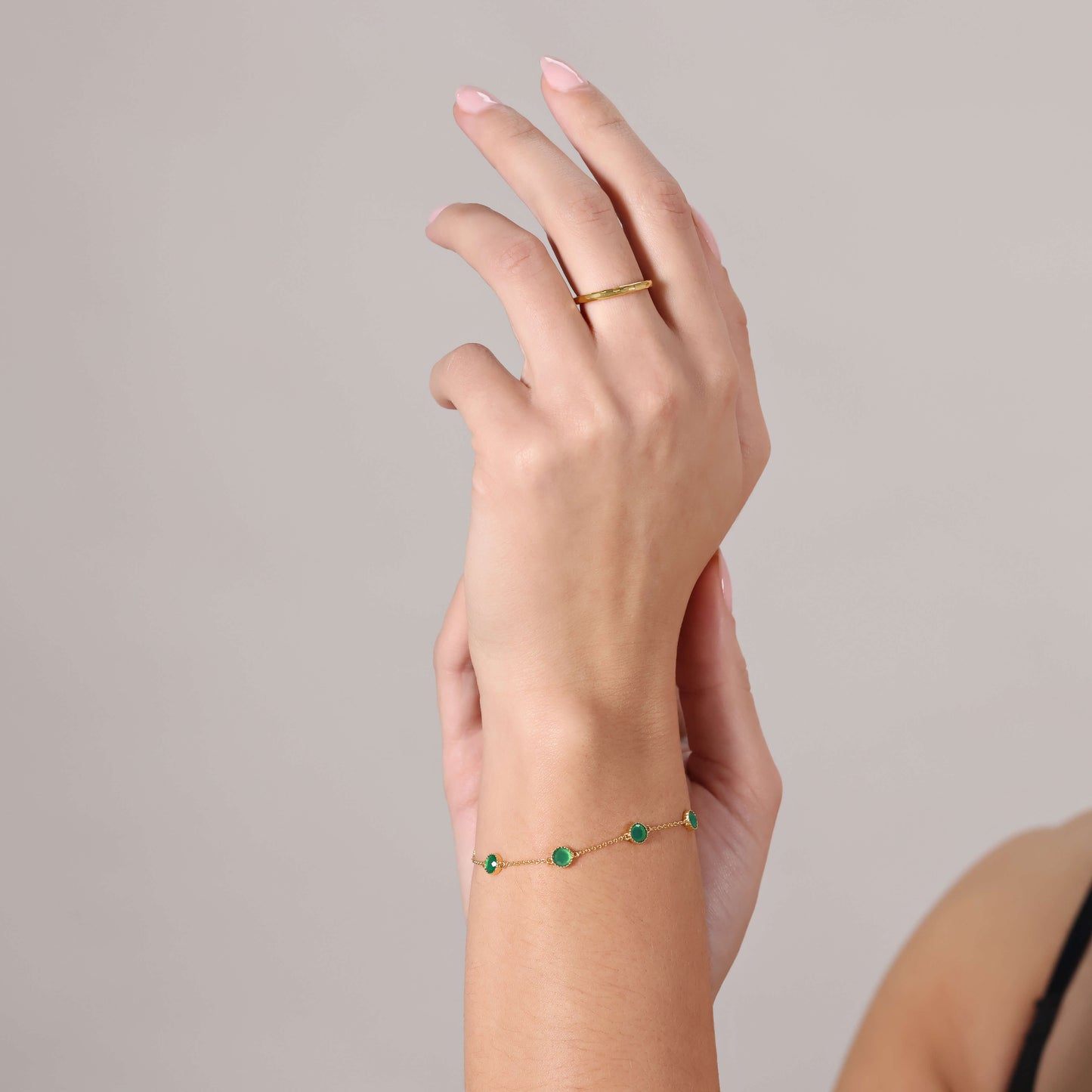Gaia Green Onyx Adjustable Bracelet