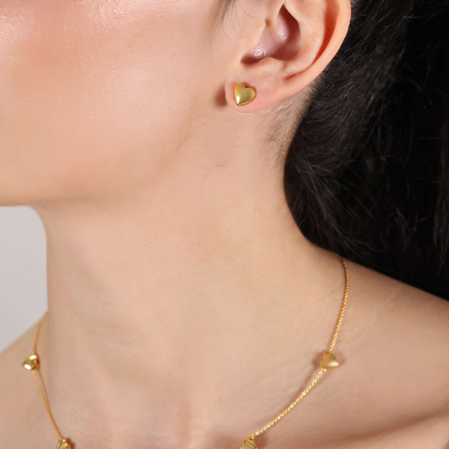 Hallie Heart Stud Earrings