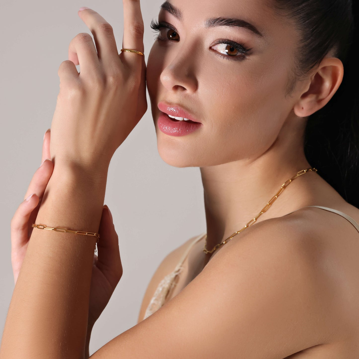 Payton Paperclip Chain Adjustable Bracelet