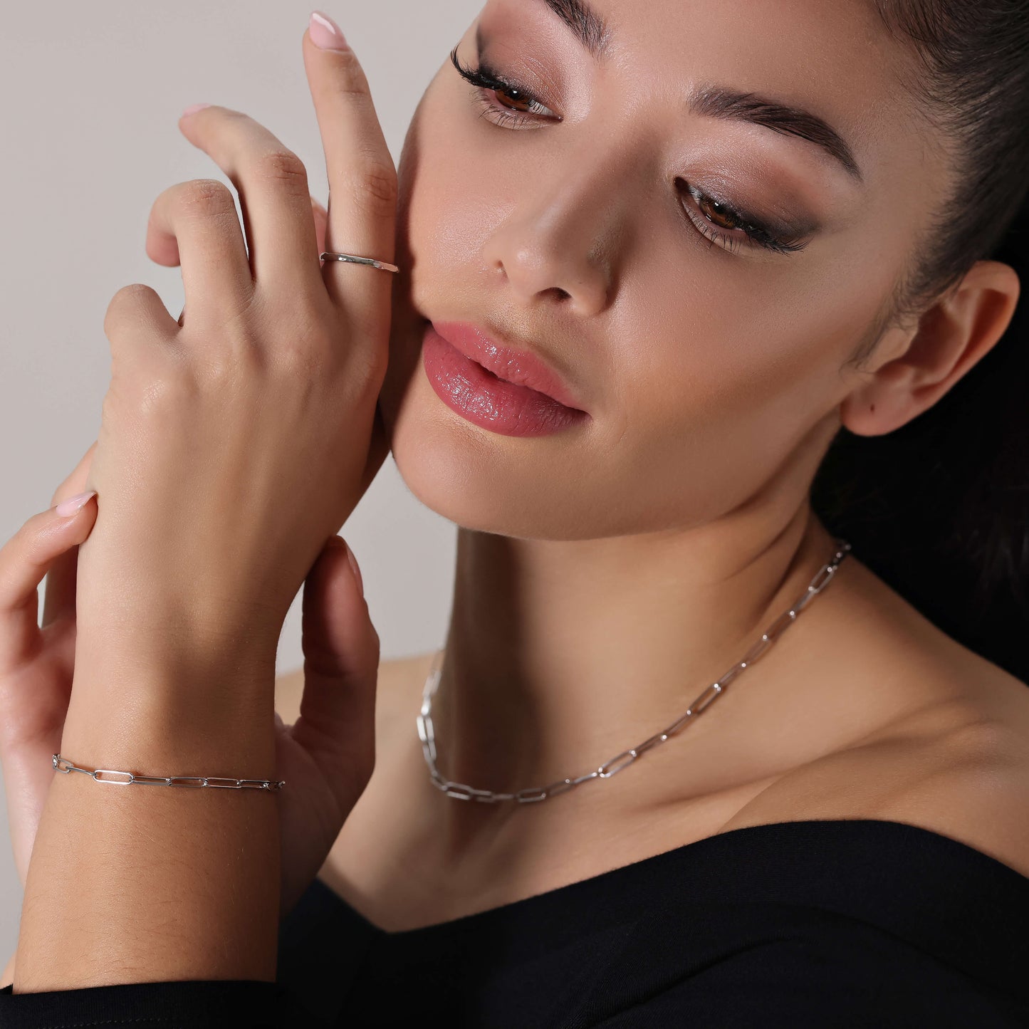 Payton Paperclip Chain Adjustable Bracelet