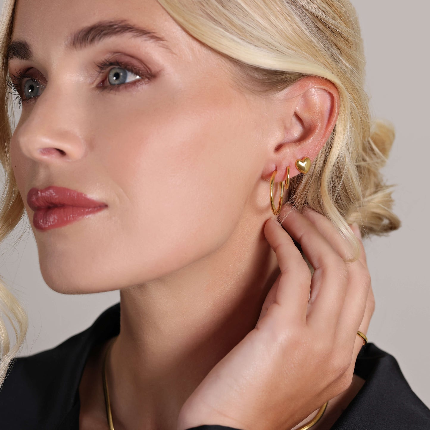 Hallie Heart Stud Earrings