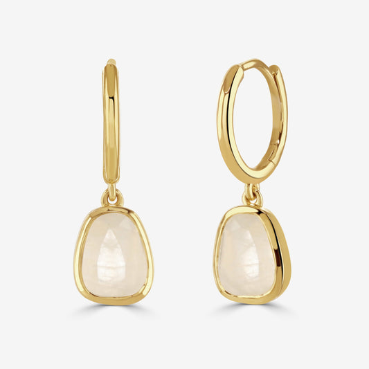 Mia Moonstone Huggie Earrings